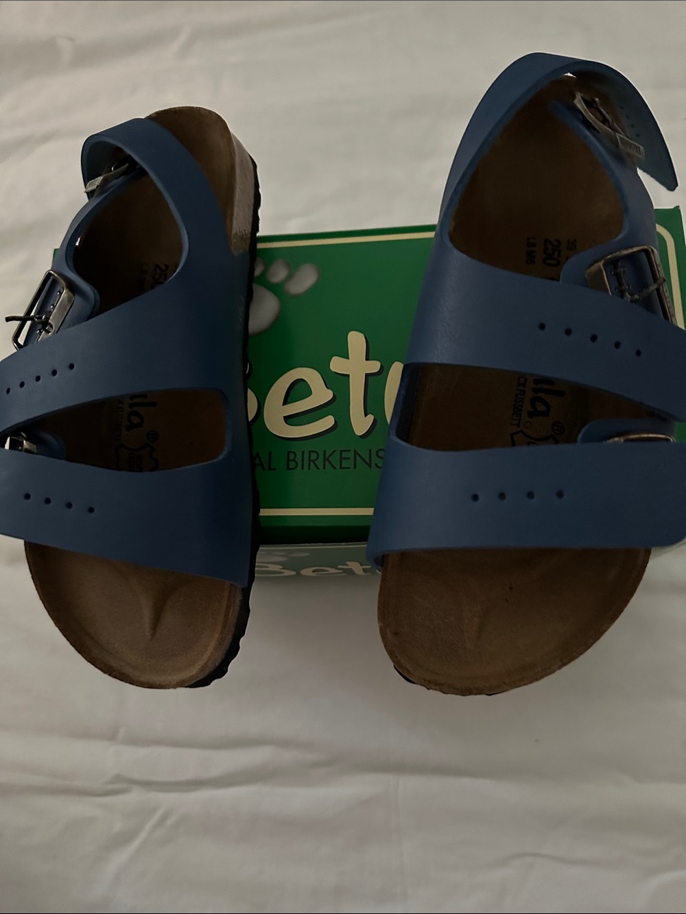 Betula Women's Blue Slide Sandals with Black Outsole